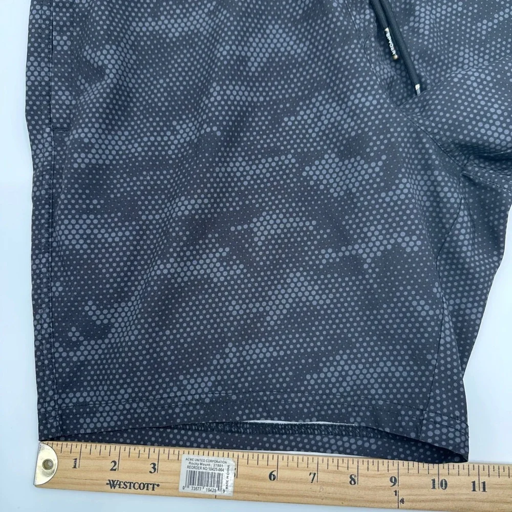 Spyder Swim Mens‎ Small S Black Grey Dot Camo Board Shorts Trunks Zipper Pocket